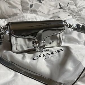 Coach Metallic Silver Tabby Crossbody Bag